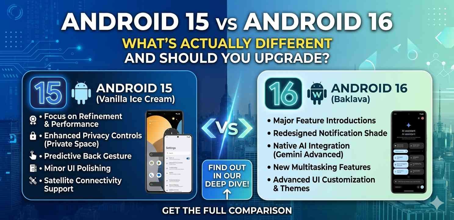 Android 15 vs Android 16